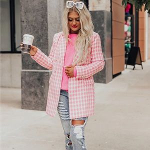 Pink and white blazer
